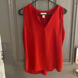 LOFT Vivid Red Sleeveless Blouse